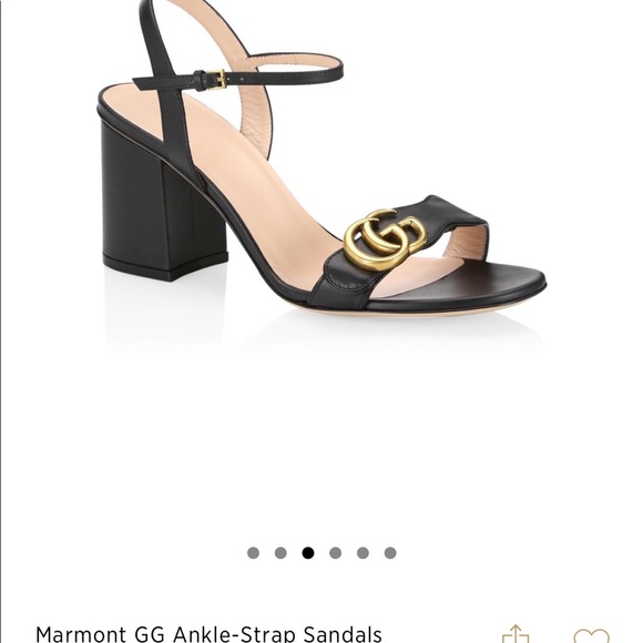 Gucci Marmont GG Ankle Strap Sandals - Block Heel - Picture 2 of 7